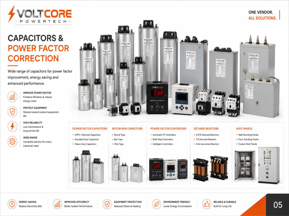 Capacitors and power factor correction