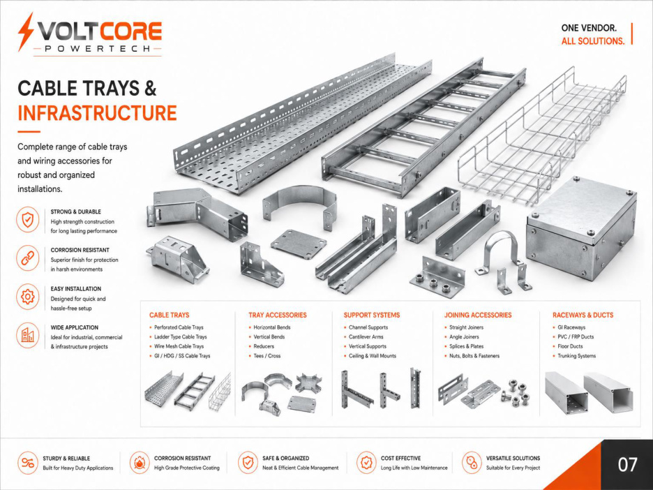 Cable trays and infrastructure